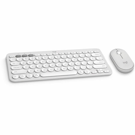Logitech Pebble 2 Combo for Mac, Wireless Keyboard and Mouse, Slim, Quiet and Portable, Tonal White — 920-012201