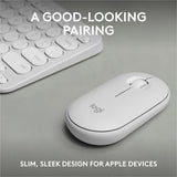 Logitech Pebble 2 Combo for Mac, Wireless Keyboard and Mouse, Slim, Quiet and Portable, Tonal White — 920-012201