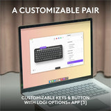 Logitech Pebble 2 Combo for Mac, Wireless Keyboard and Mouse, Slim, Quiet and Portable, Tonal White — 920-012201