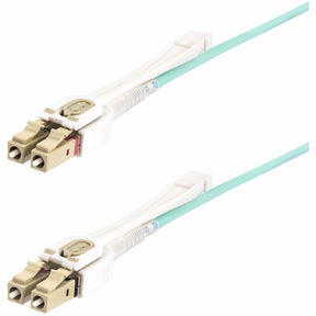 StarTech.com 5m (16.4ft) LC (UPC) OM4 Multimode Fiber Optic Cable w/Push Pull Tabs, 50/125&micro;m, 100G, Low Insertion Loss, LSZH Jumper Cord — 450FBLCLC5PP