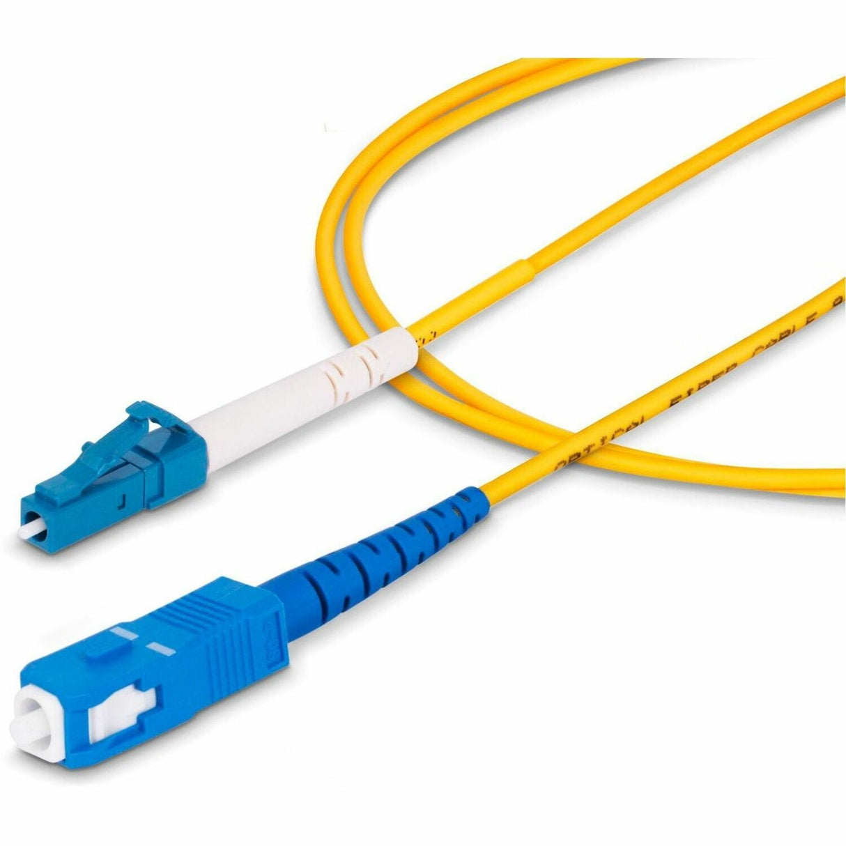 StarTech.com 2m (6.6ft) LC to SC (UPC) OS2 Single Mode Simplex Fiber Optic Cable, 9/125, 40G/100G, Low Insertion Loss, LSZH Jumper Cord — SPSMLCSC-OS2-2M