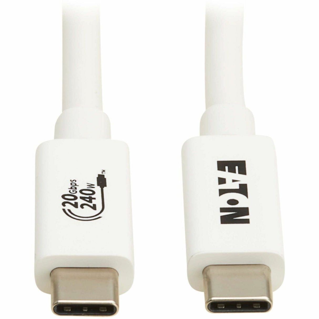 Eaton Tripp Lite Series USB4 20Gbps Cable (M/M) - USB-C, 4K 60 Hz, 240W PD Charging, White, 2 m (6.6 ft.) — U521-1P0M-WH20G