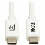 Eaton Tripp Lite Series USB4 20Gbps Cable (M/M) - USB-C, 4K 60 Hz, 240W PD Charging, White, 2 m (6.6 ft.) — U521-1P0M-WH20G