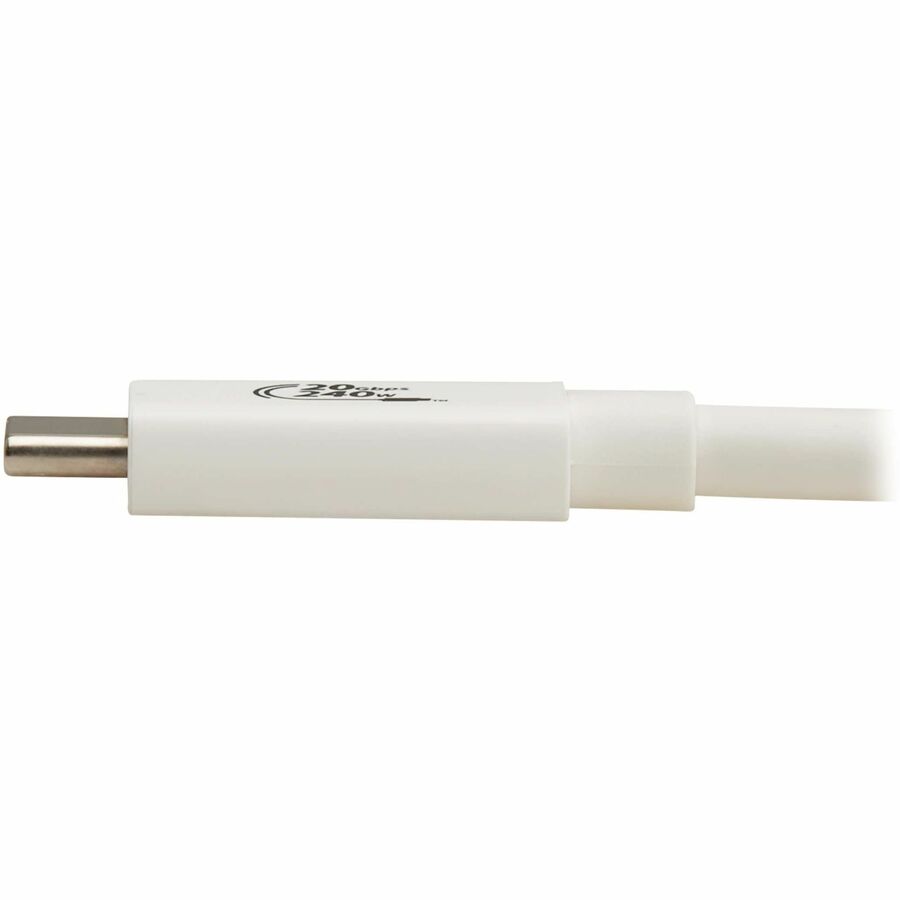 Eaton Tripp Lite Series USB4 20Gbps Cable (M/M) - USB-C, 4K 60 Hz, 240W PD Charging, White, 2 m (6.6 ft.) — U521-1P0M-WH20G