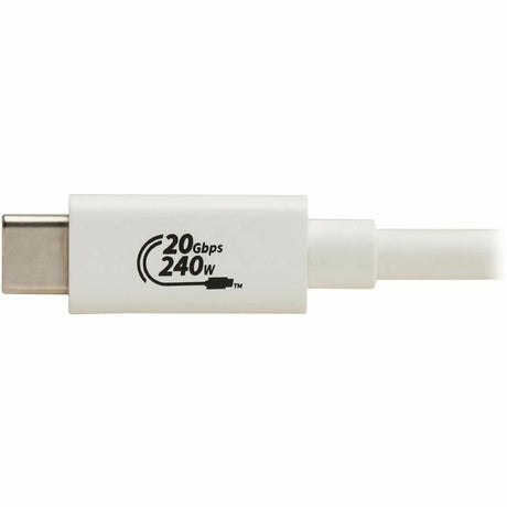 Eaton Tripp Lite Series USB4 20Gbps Cable (M/M) - USB-C, 4K 60 Hz, 240W PD Charging, White, 2 m (6.6 ft.) — U521-1P0M-WH20G