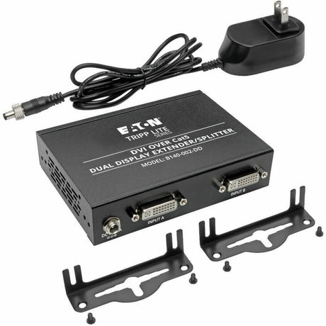 Eaton Tripp Lite Series 2-Port DVI over Cat5/6 Splitter/Extender, Box-Style Transmitter for Video, Dual-Display DVI-D, 200 ft. (60 m), TAA — B140-002-DD