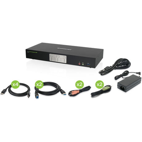IOGEAR 2-Port 4K Dual View DisplayPort KVMP with USB 3.0 Hub and Audio (TAA) — GCS1942