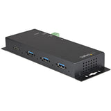 StarTech.com 4 Port USB C Hub 10Gbps - Metal Industrial USB 3.2 Gen 2 Type-C Hub - 3A/1C - USB-C or USB-A Host - Mountable - ESD/Surge — HB31C3A1CME