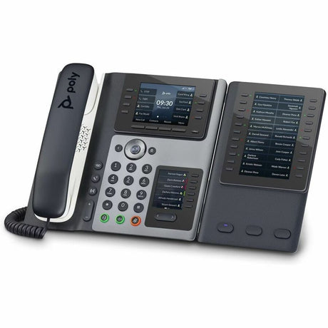 Poly Edge E450 IP Phone - Corded - Corded/Cordless - Bluetooth, NFC, Wi-Fi - 3 Multiple Conferencing - Desktop, Wall Mountable - White, Midnight Blue — 82M90AA