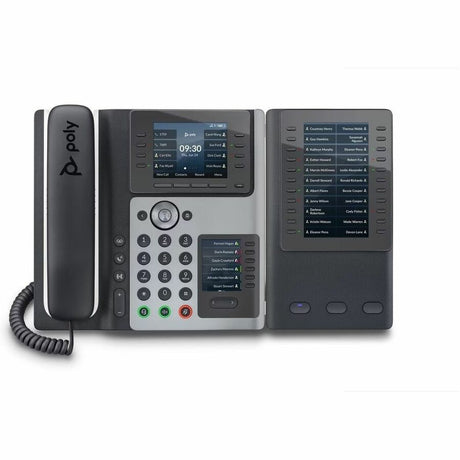 Poly Edge E450 IP Phone - Corded - Corded/Cordless - Bluetooth, NFC, Wi-Fi - 3 Multiple Conferencing - Desktop, Wall Mountable - White, Midnight Blue — 82M90AA