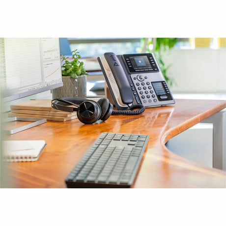 Poly Edge E450 IP Phone - Corded - Corded/Cordless - Bluetooth, NFC, Wi-Fi - 3 Multiple Conferencing - Desktop, Wall Mountable - White, Midnight Blue — 82M90AA