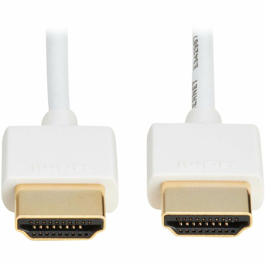 Eaton Tripp Lite Series Slim High-Speed HDMI Cable with Ethernet and Digital Video with Audio, UHD 4K 60 Hz (M/M), White, 3 ft. (0.9 m) — P569-003-SLIM-W