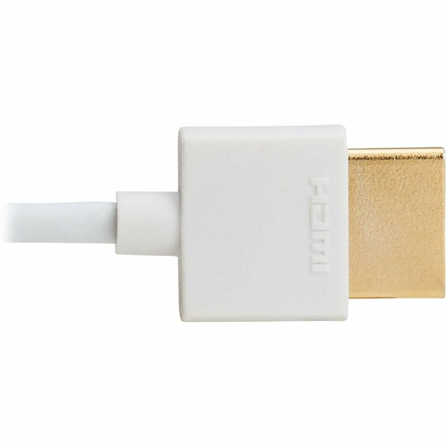 Eaton Tripp Lite Series Slim High-Speed HDMI Cable with Ethernet and Digital Video with Audio, UHD 4K 60 Hz (M/M), White, 3 ft. (0.9 m) — P569-003-SLIM-W