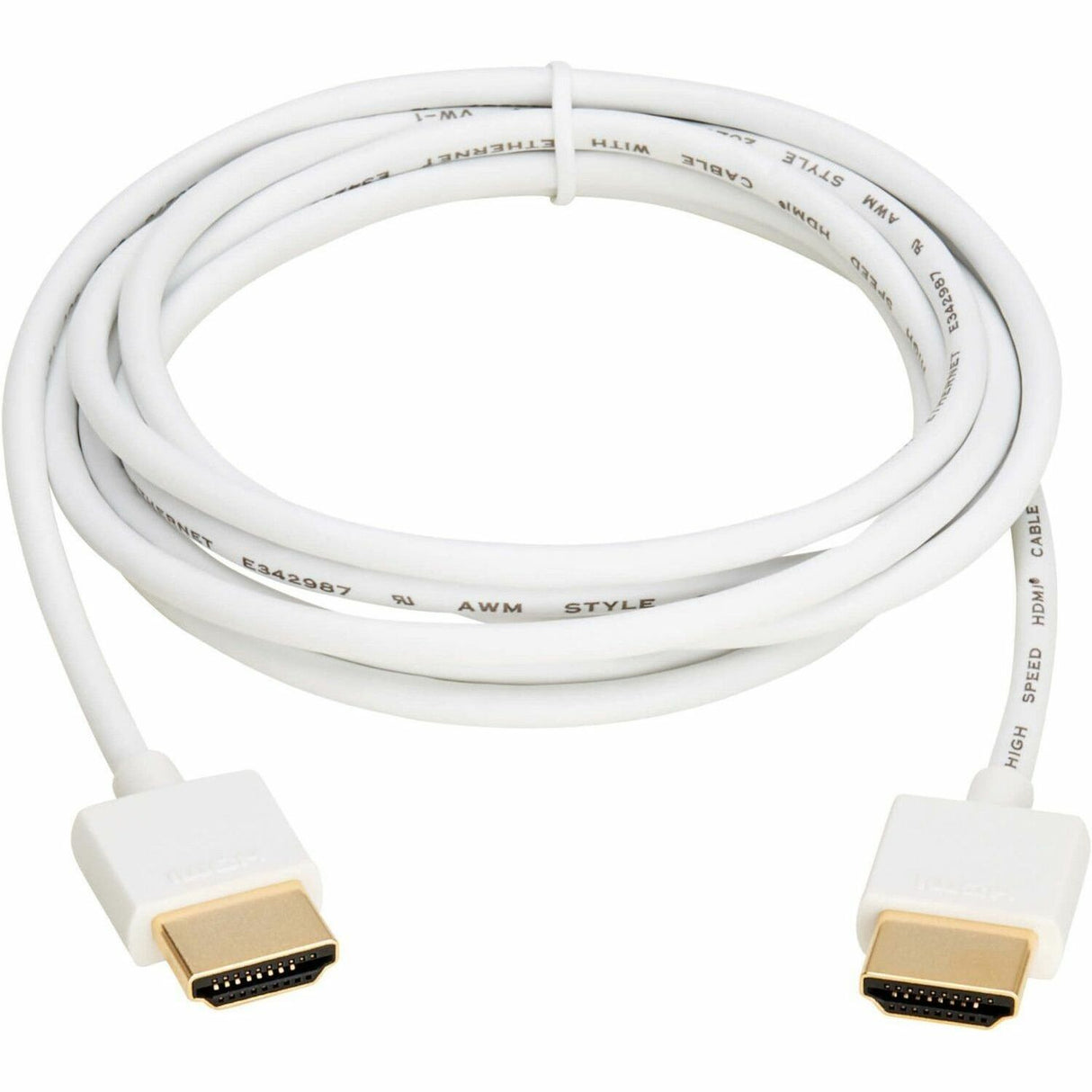 Eaton Tripp Lite Series Slim High-Speed HDMI Cable with Ethernet and Digital Video with Audio, UHD 4K 60 Hz (M/M), White, 10 ft. (3.1 m) — P569-010-SLIM-W