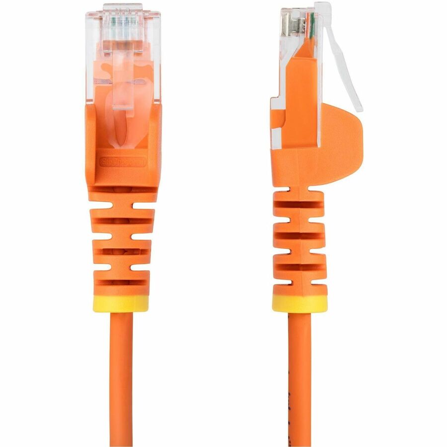 StarTech.com 25ft Orange Slim CAT6 Ethernet Cable, Slim Snagless RJ45, UTP, LSZH, 28AWG Bare Copper, Slim Network Patch Cord, Fluke Tested — N6PAT25ORS