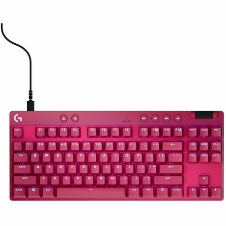 Logitech G PRO X TKL RAPID Tenkeyless Wired Gaming Keyboard With Magnetic Analog Switches, Rapid Trigger Mode, Adjustable Actuation, and Customizable RGB Lighting, Magenta — 920-013133