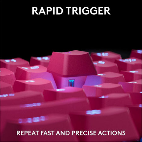 Logitech G PRO X TKL RAPID Tenkeyless Wired Gaming Keyboard With Magnetic Analog Switches, Rapid Trigger Mode, Adjustable Actuation, and Customizable RGB Lighting, Magenta — 920-013133