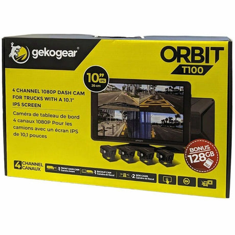 GekoGear Orbit T100 4 Channel 1080P Dash Cam For Trucks With a 10.1" IPS Screen — Orbit T100
