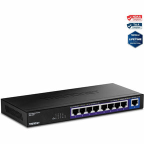 TRENDnet 9-Port Multi-Gig Switch, TEG-S591, 8 x 2.5G RJ-45 Ports, 1 x 10G RJ-45 Port, 60Gbps Switching Capacity, Ethernet Splitter, NDAA & TAA Compliant, Lifetime Protection, Black — TEG-S591