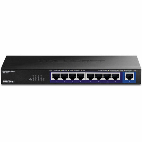 TRENDnet 9-Port Multi-Gig Switch, TEG-S591, 8 x 2.5G RJ-45 Ports, 1 x 10G RJ-45 Port, 60Gbps Switching Capacity, Ethernet Splitter, NDAA & TAA Compliant, Lifetime Protection, Black — TEG-S591