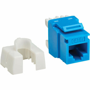 Eaton Tripp Lite Series Cat6a Keystone Jacks, 10 Pack - 4PPoE Compliant, 110/Krone, 568A/B, RJ45 Ethernet, Blue, TAA — N238-010-BL-6A