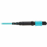 Eaton Tripp Lite Series 100G Multimode 50/125 OM4 Fiber Optic Cable (12F MPO/MPO-PC F/F), Type-A Polarity, OFNP, Aqua, 2 m (6.6 ft.), TAA — N845A-02M-12TAA