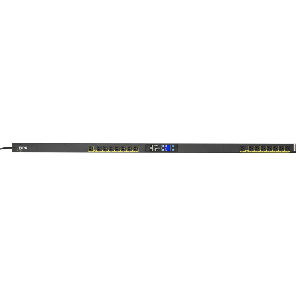 Eaton Managed rack PDU, 0U, 5-15P input, 1.44 kW max, 120V, 12A, 10 ft cord, Single-phase, Black, Outlets: (16) 5-15R — EMA112-10