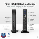 Plugable 13-in-1 USB-C Triple Monitor Docking Station with 100W Charging, Compatible with Windows, Mac, and Chrome with Thunderbolt 3 / 4 or USB-C — UD-ULTCDL