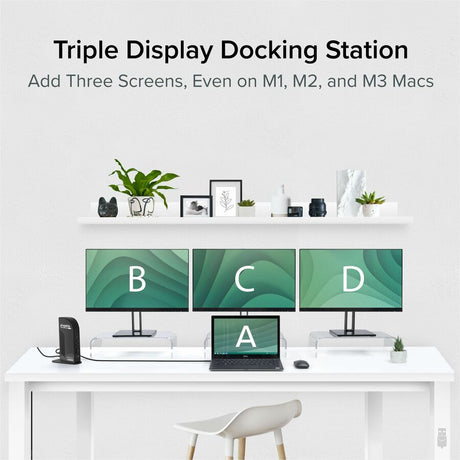 Plugable 13-in-1 USB-C Triple Monitor Docking Station with 100W Charging, Compatible with Windows, Mac, and Chrome with Thunderbolt 3 / 4 or USB-C — UD-ULTCDL