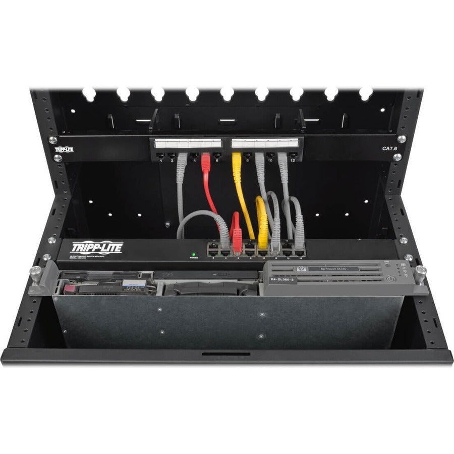 Eaton Tripp Lite Series SmartRack 16U Low-Profile Vertical-Mount Wall-Mount Half-Height Server Rack Enclosure — SRWF16U38