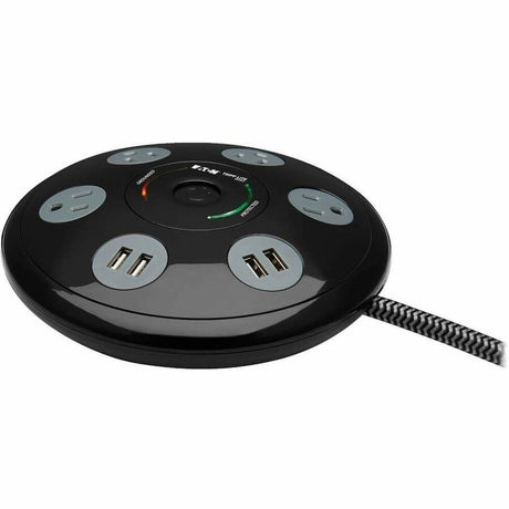 Eaton Tripp Lite Series Conference Power Surge Protector - 4 NEMA 5-15R Outlets, 4 USB-A Ports, 6-ft. (1.83 m) Cord, Black — TLP406USBUFO