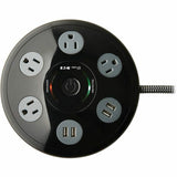 Eaton Tripp Lite Series Conference Power Surge Protector - 4 NEMA 5-15R Outlets, 4 USB-A Ports, 6-ft. (1.83 m) Cord, Black — TLP406USBUFO