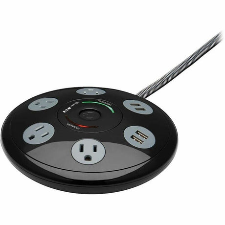 Eaton Tripp Lite Series Conference Power Surge Protector - 4 NEMA 5-15R Outlets, 4 USB-A Ports, 6-ft. (1.83 m) Cord, Black — TLP406USBUFO