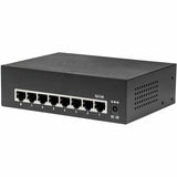 Eaton Tripp Lite Series 8-Port 10/100/1000 Mbps Desktop Gigabit Ethernet Unmanaged Switch with PoE+, 60W, Metal Enclosure — NG8POE-1