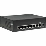 Eaton Tripp Lite Series 8-Port 10/100/1000 Mbps Desktop Gigabit Ethernet Unmanaged Switch with PoE+, 60W, Metal Enclosure — NG8POE-1