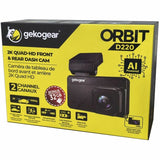 GekoGear Orbit D220 2K Quad HD AI Front and Rear Dash Cam — Orbit D220