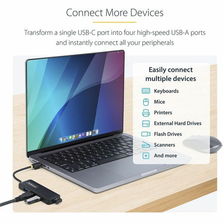 StarTech.com StarTech.com 4-Port USB-C Hub, 5Gbps, USB-C to 4x USB-A, Bus Powered, Small Travel Mini Hub, USB 3.0 Expansion Hub, Portable — H5C4A-USB-HUB
