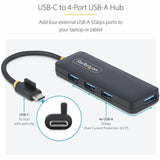 StarTech.com StarTech.com 4-Port USB-C Hub, 5Gbps, USB-C to 4x USB-A, Bus Powered, Small Travel Mini Hub, USB 3.0 Expansion Hub, Portable — H5C4A-USB-HUB