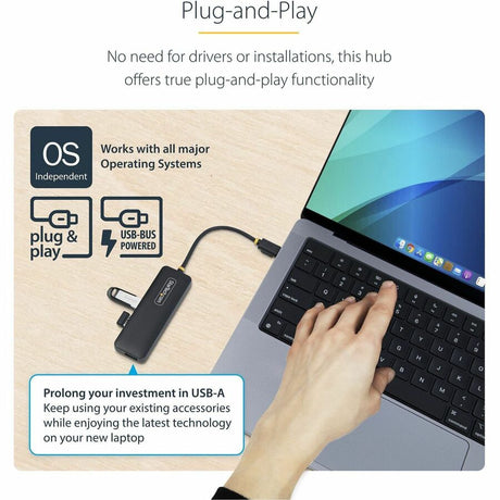 StarTech.com StarTech.com 4-Port USB-C Hub, 5Gbps, USB-C to 4x USB-A, Bus Powered, Small Travel Mini Hub, USB 3.0 Expansion Hub, Portable — H5C4A-USB-HUB