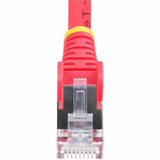 StarTech.com 6in Red CAT6a Ethernet Cable, Snagless RJ45, 10G, 100W PoE, S/FTP, LSZH, 27AWG Pure Copper, 500MHz, Shielded Network Patch Cord — NLRD-6IN-CAT6A-PATCH