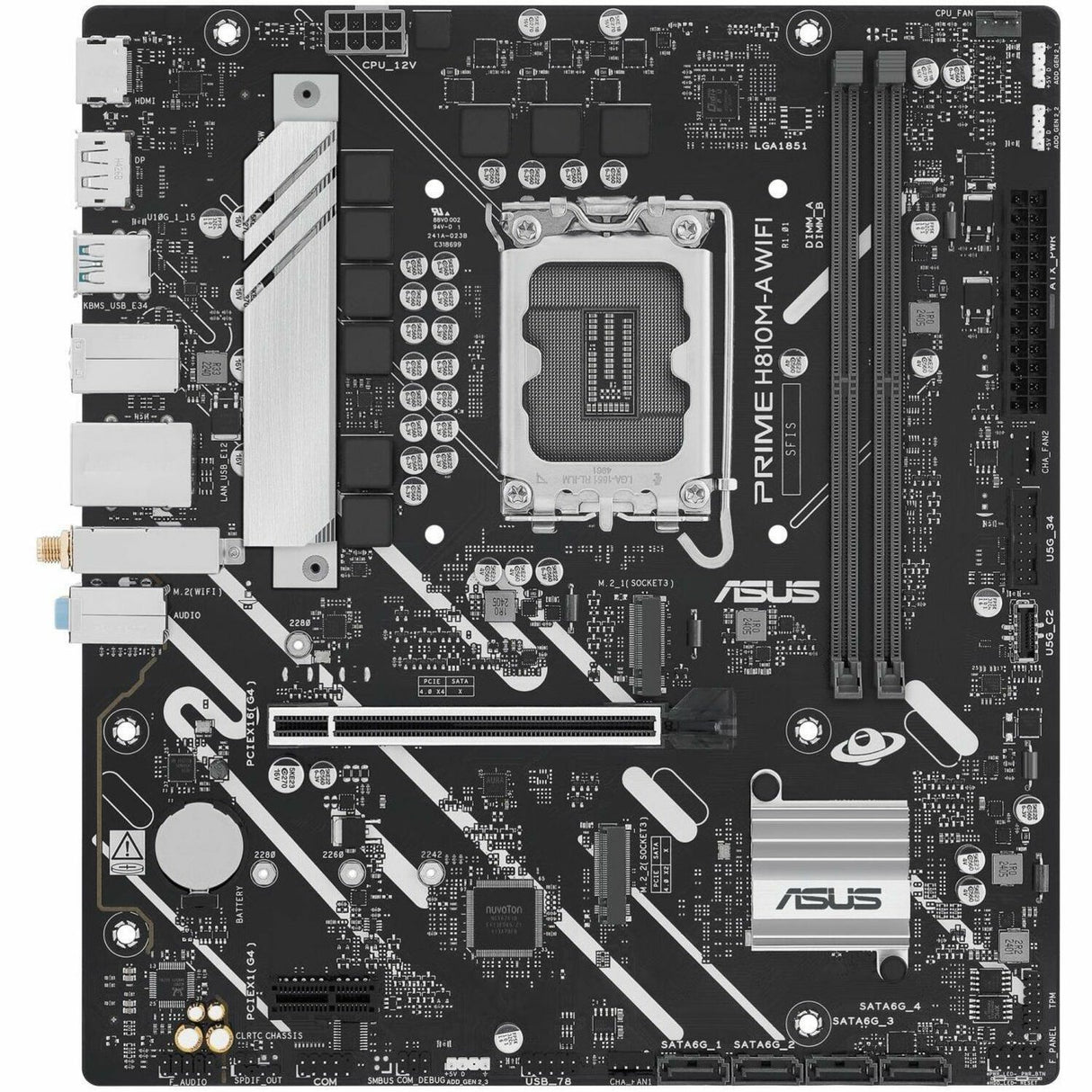 Asus Prime H810M-A WIFI-CSM Desktop Motherboard - Intel H810 Chipset - Socket LGA-1851 - Micro ATX — PRIME H810M-A WIFI-CSM