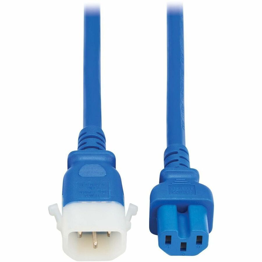 Eaton Tripp Lite Series PDU Power Cords, C15 to P-Lock C14 - Heavy-Duty, 15A, 250V, 14 AWG, 3 ft. (0.9 m), Blue, 6 Pack — P018-E03-ABL-6