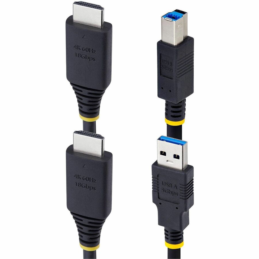 StarTech.com 6ft (1.8m) HDMI and USB 5Gbps KVM Cable, Up to 4K 60Hz, HDMI 2.0 and USB Combo Cable for KVM Switch — HU1226-KVM-CABLE