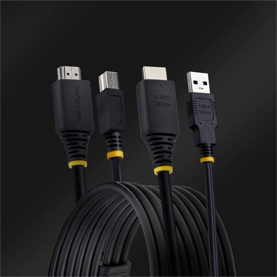 StarTech.com 6ft (1.8m) HDMI and USB 5Gbps KVM Cable, Up to 4K 60Hz, HDMI 2.0 and USB Combo Cable for KVM Switch — HU1226-KVM-CABLE