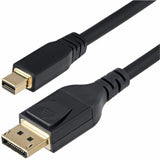 StarTech.com 10ft (3m) Mini DisplayPort to DisplayPort 1.4 Cable, 8K 60Hz HBR3 HDR, UHD 4K 120Hz, mDP to DP Slim Cord — DP14MDPMM10F