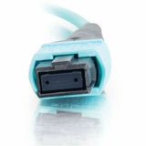 C2G 5m MTP 10 GB 50/125 OM3 Multimode Fiber Optic Cable (Plenum-Rated) - Aqua — 31473