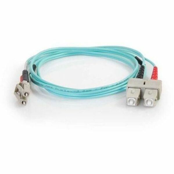 C2G 1m LC-SC 50/125 Duplex Multimode OM4 Fiber Cable - Aqua - 3ft — 1008