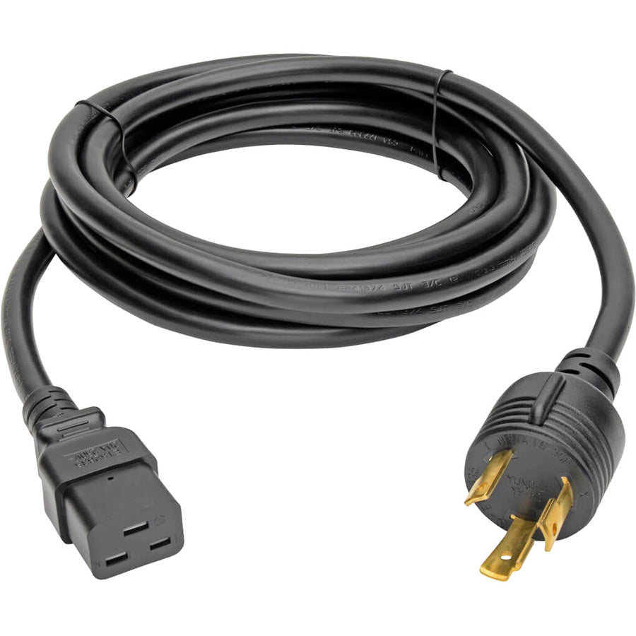 Eaton Tripp Lite Series Power Cord, C19 to NEMA L6-30 - Heavy-Duty, 20A, 100-250V, 12 AWG, 12 ft. (3.66 m), Black — P040-012-P30