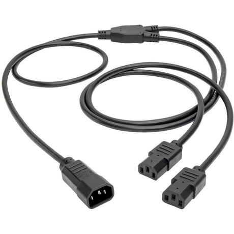 Eaton Tripp Lite Series C14 Male to C13 Female Splitter, PDU Style - C14 to 2x C13, 10A, 250V, 18 AWG, 6 ft. (1.83 m), Black — P004-006-2C13