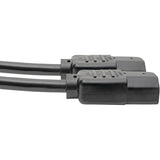 Eaton Tripp Lite Series C14 Male to C13 Female Splitter, PDU Style - C14 to 2x C13, 10A, 250V, 18 AWG, 6 ft. (1.83 m), Black — P004-006-2C13